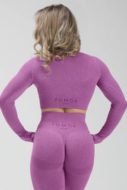 Maglia sportiva cropped seamless mélange con maniche lunghe Bolero Eldorado Violet Ecofir - FGM04 - Maglie e Top - fgm04