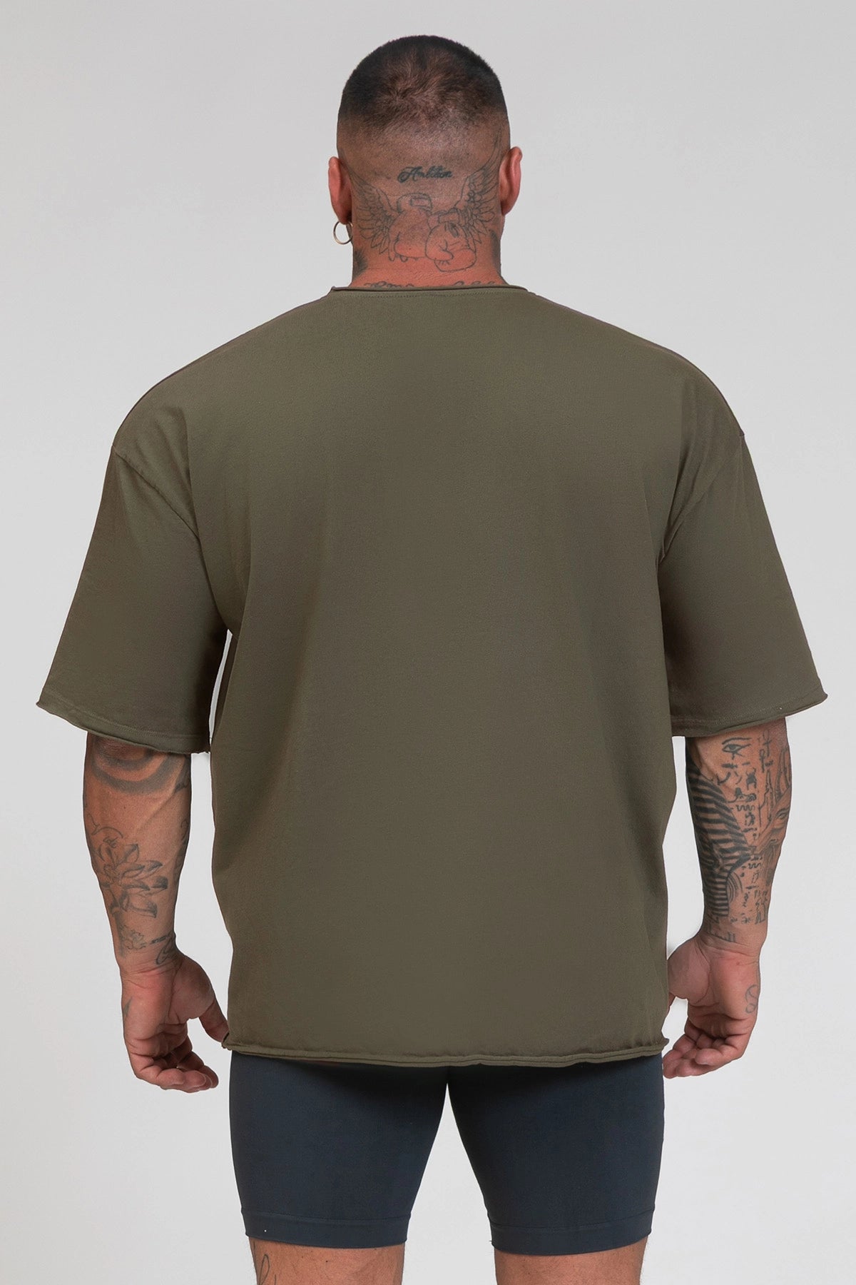 Maglia sportiva t-shirt in cotone oversize unisex WorkOut Extra Large Uomo Verde Militare - FGM04 - Linea Ikonic Uomo - fgm04