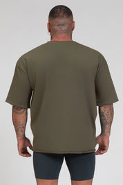 Maglia sportiva t-shirt in cotone oversize unisex WorkOut Extra Large Uomo Verde Militare - FGM04 - Linea Ikonic Uomo - fgm04
