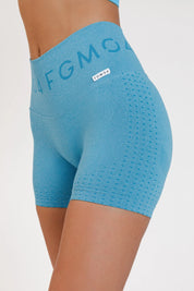 Shorts sportivi con tecnologia FIR push up con arricciatura mélange Eldorado 2.0 Malibu Blue - FGM04 - LEGGINGS ANTICELLULITE - fgm04