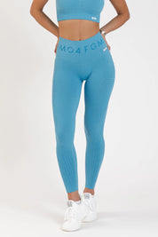 Leggings sportivi con tecnologia FIR push up con arricciatura mélange Eldorado 2.0 Malibu Blue - FGM04 - LEGGINGS ANTICELLULITE - fgm04