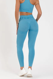 Leggings sportivi con tecnologia FIR push up con arricciatura mélange Eldorado 2.0 Malibu Blue - FGM04 - LEGGINGS ANTICELLULITE - fgm04