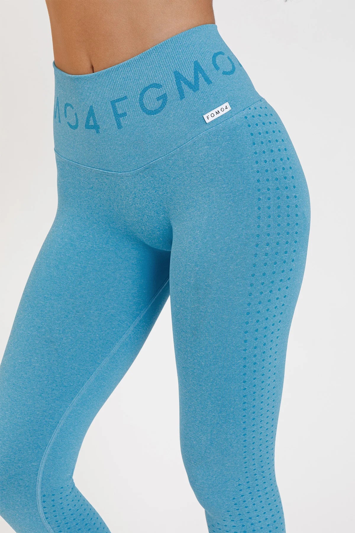 Leggings sportivi con tecnologia FIR push up con arricciatura mélange Eldorado 2.0 Malibu Blue - FGM04 - LEGGINGS ANTICELLULITE - fgm04