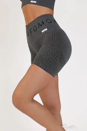 Shorts sportivi con tecnologia FIR push up con arricciatura mélange Eldorado 2.0 Nero - FGM04 - LEGGINGS ANTICELLULITE - fgm04