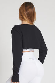 tuta sportiva in cotone cropped Felpa Mini Crop Ikonic Nero - FGM04 - Linea Ikonic - fgm04