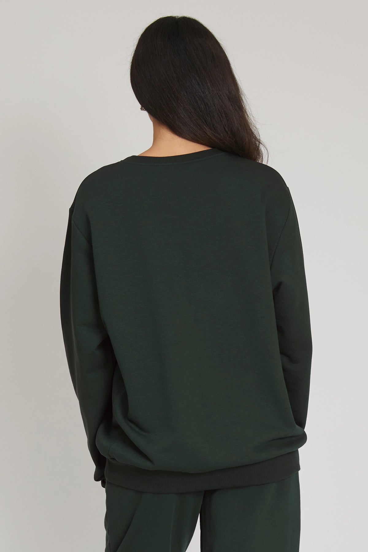 tuta sportiva in cotone oversize Felpa Over Ikonic FW 24/25 Verde Pino - FGM04 - Linea Ikonic - fgm04