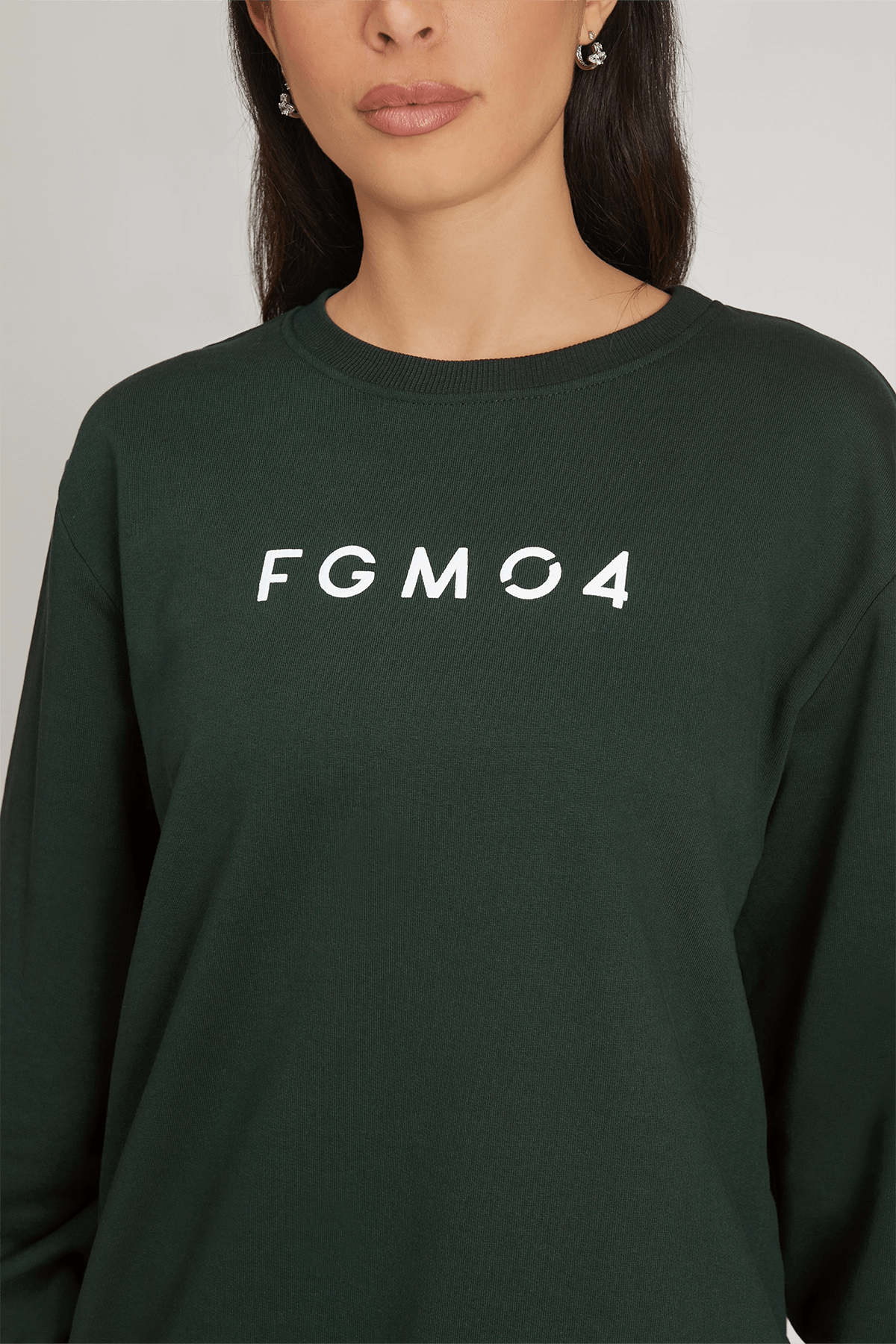 tuta sportiva in cotone oversize Felpa Over Ikonic FW 24/25 Verde Pino - FGM04 - Linea Ikonic - fgm04