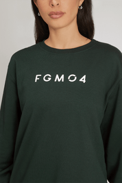 tuta sportiva in cotone oversize Felpa Over Ikonic FW 24/25 Verde Pino - FGM04 - Linea Ikonic - fgm04