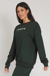 tuta sportiva in cotone oversize Felpa Over Ikonic FW 24/25 Verde Pino - FGM04 - Linea Ikonic - fgm04