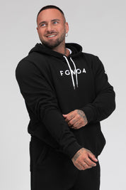 tuta sportiva in cotone oversize Felpa Over Con Cappuccio FW 24/25 Nero Uomo - FGM04 - Linea Ikonic Uomo - fgm04