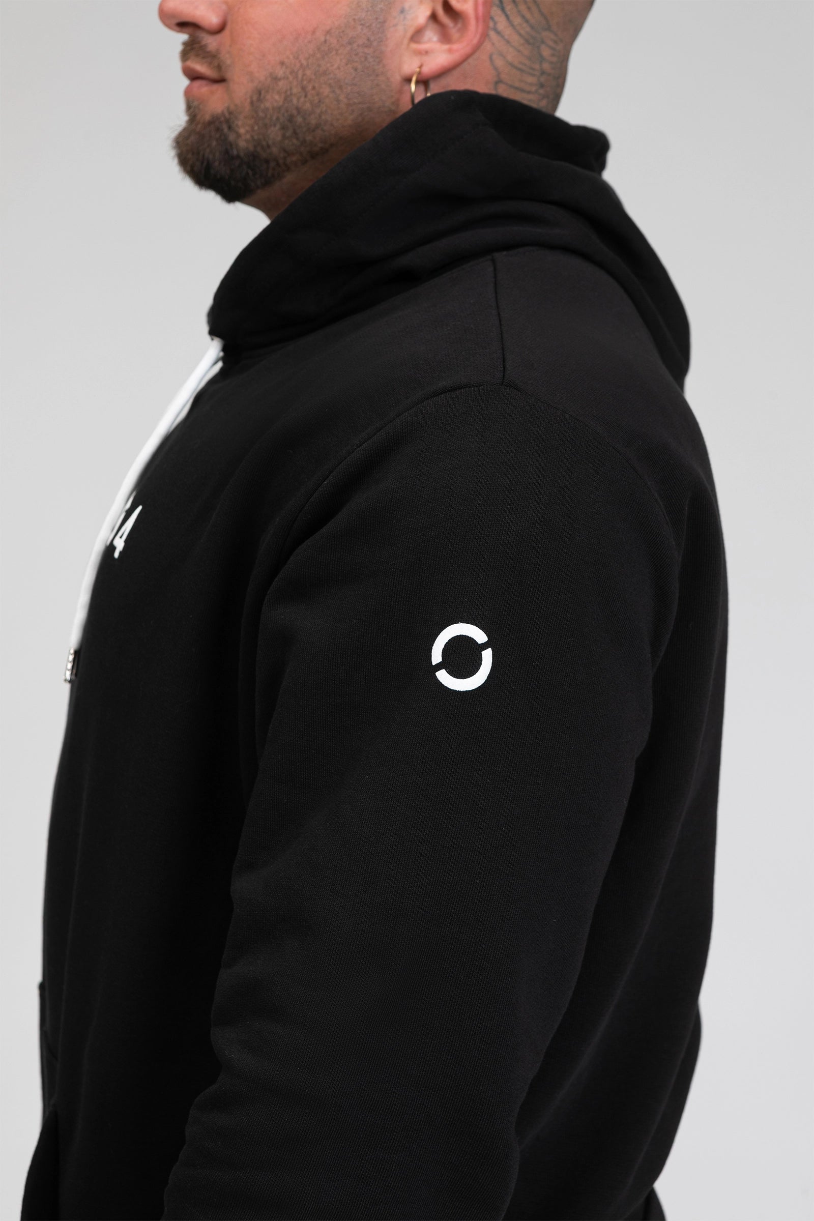 tuta sportiva in cotone oversize Felpa Over Con Cappuccio FW 24/25 Nero Uomo - FGM04 - Linea Ikonic Uomo - fgm04