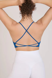 Top sportivo con spalline sottili incrociato a schiena scoperta Angel Blu Accidia - FGM04 - Maglie e Top - fgm04