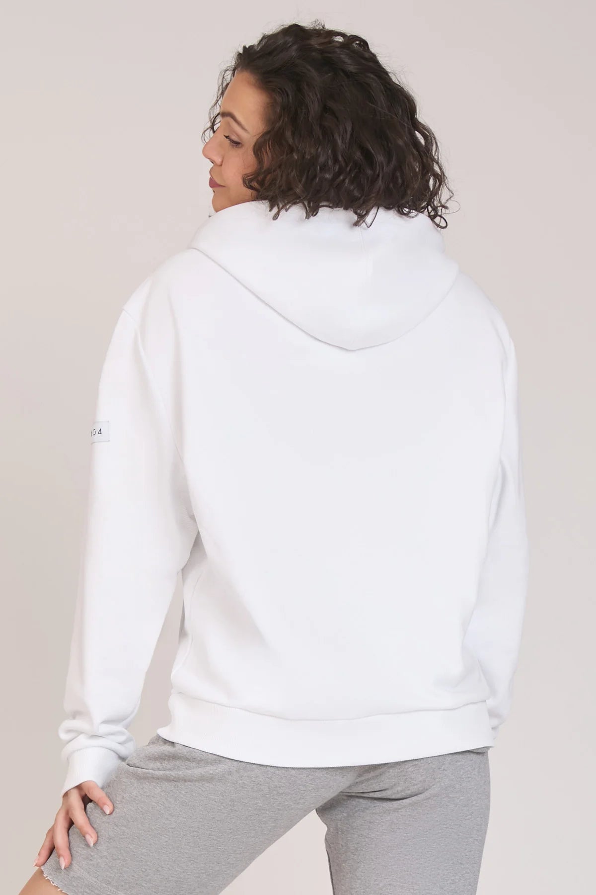 tuta sportiva in cotone full con tasche frontali Felpa Ikonic FGM04 Zip con Cappuccio Colore Bianco Donna - FGM04 - Linea Ikonic - fgm04