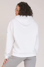 tuta sportiva in cotone full con tasche frontali Felpa Ikonic FGM04 Zip con Cappuccio Colore Bianco Donna - FGM04 - Linea Ikonic - fgm04