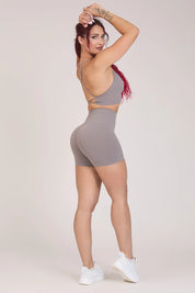 Shorts sportivi basici con tecnologia FIR Basic Grigio Satellite - FGM04 - LEGGINGS ANTICELLULITE - fgm04