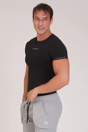 Maglia sportiva tecnica uomo Manica corta con tecnologia FIR Fgm04 2.0 Sport Unisex Nero - FGM04 - Linea Ikonic Uomo - fgm04