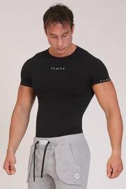 Maglia sportiva tecnica uomo Manica corta con tecnologia FIR Fgm04 2.0 Sport Unisex Nero - FGM04 - Linea Ikonic Uomo - fgm04