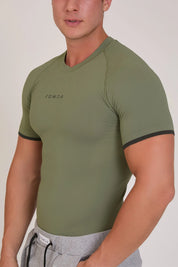 Maglia sportiva tecnica Manica corta traspirante antiodore T-Shirt Dry Verde Oliva - FGM04 - Linea Ikonic Uomo - fgm04