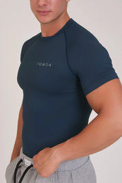 Maglia sportiva tecnica Manica corta traspirante antiodore Run Blu Uomo - FGM04 - Linea Ikonic Uomo - fgm04