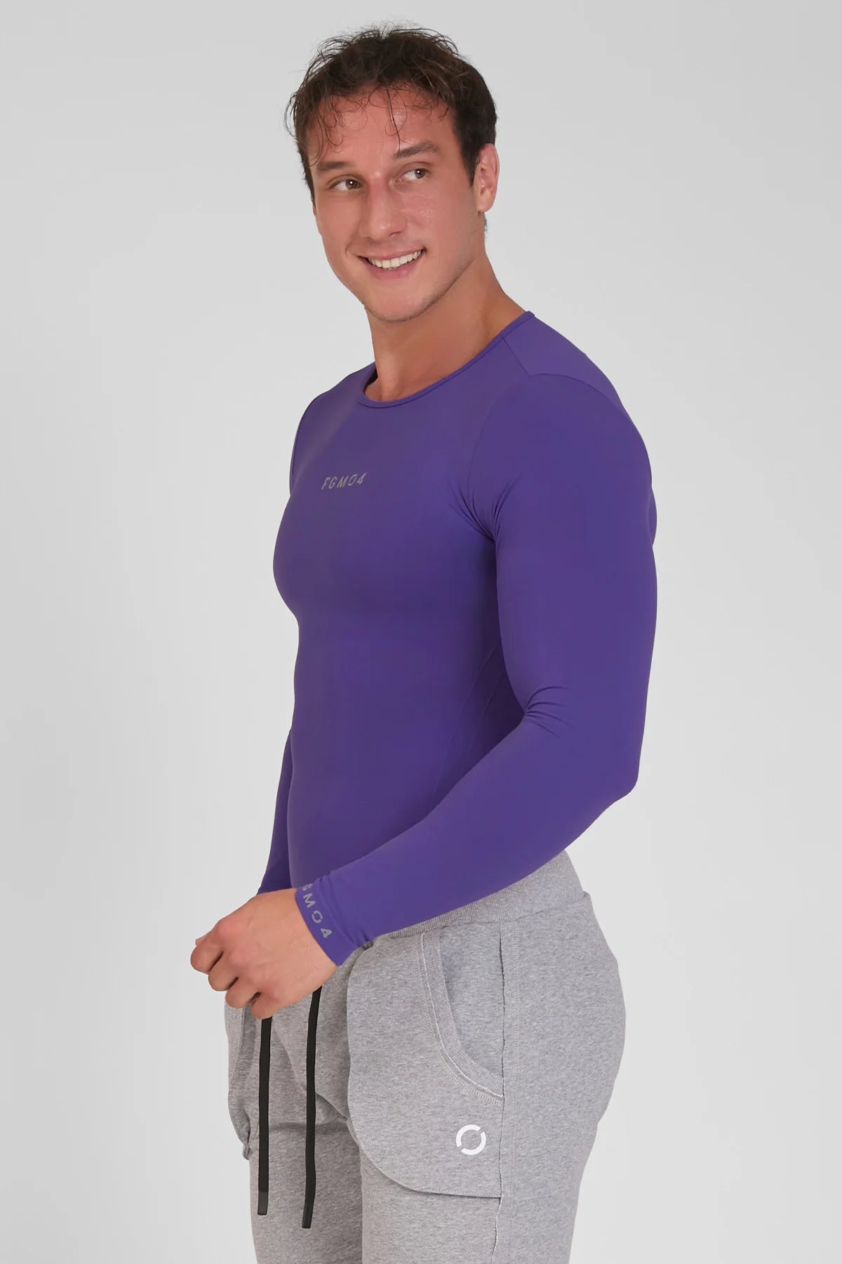 Maglia sportiva tecnica uomo Manica lunga con tecnologia FIR FGM04 Sport Unisex Viola - FGM04 - Linea Ikonic Uomo - fgm04