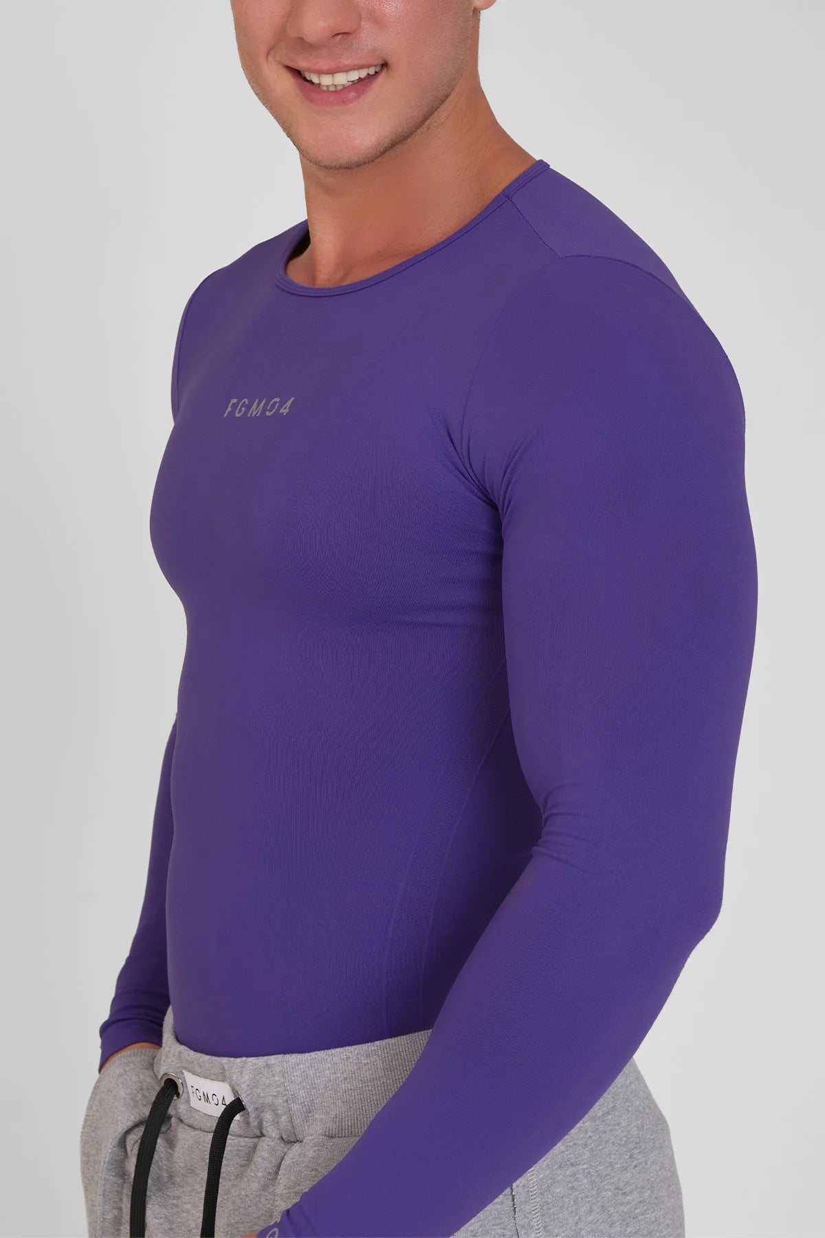 Maglia sportiva tecnica uomo Manica lunga con tecnologia FIR FGM04 Sport Unisex Viola - FGM04 - Linea Ikonic Uomo - fgm04