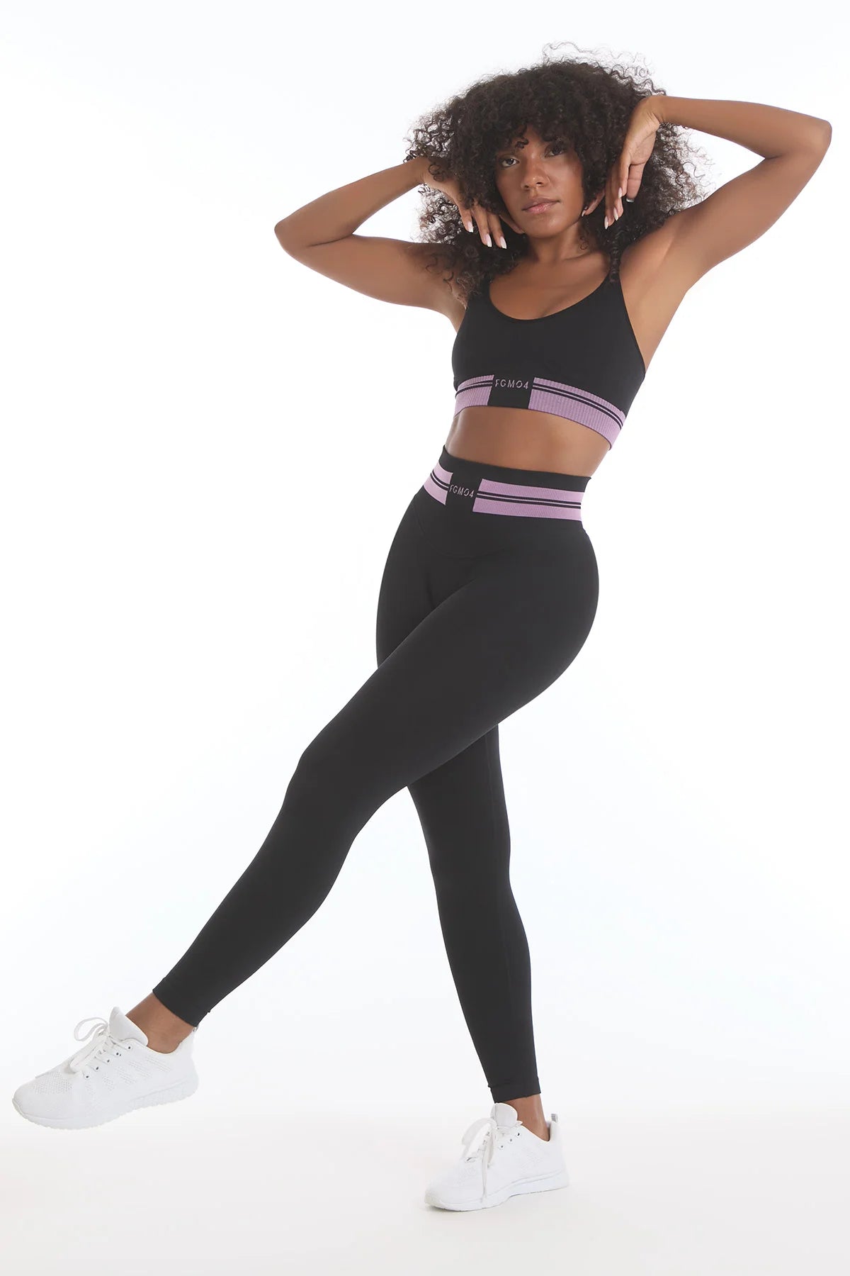 Leggings Ikona Nero e Rosa Ortensia - FGM04 - OFFERTE SPECIALI - fgm04