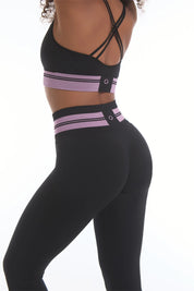 Leggings Ikona Nero e Rosa Ortensia - FGM04 - OFFERTE SPECIALI - fgm04