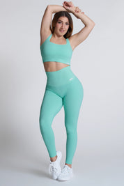 Leggings sportivi con tecnologia FIR push up con arricciatura a bolle Candy Bubble Cryofir Ice Green - FGM04 - LEGGINGS ANTICELLULITE - fgm04