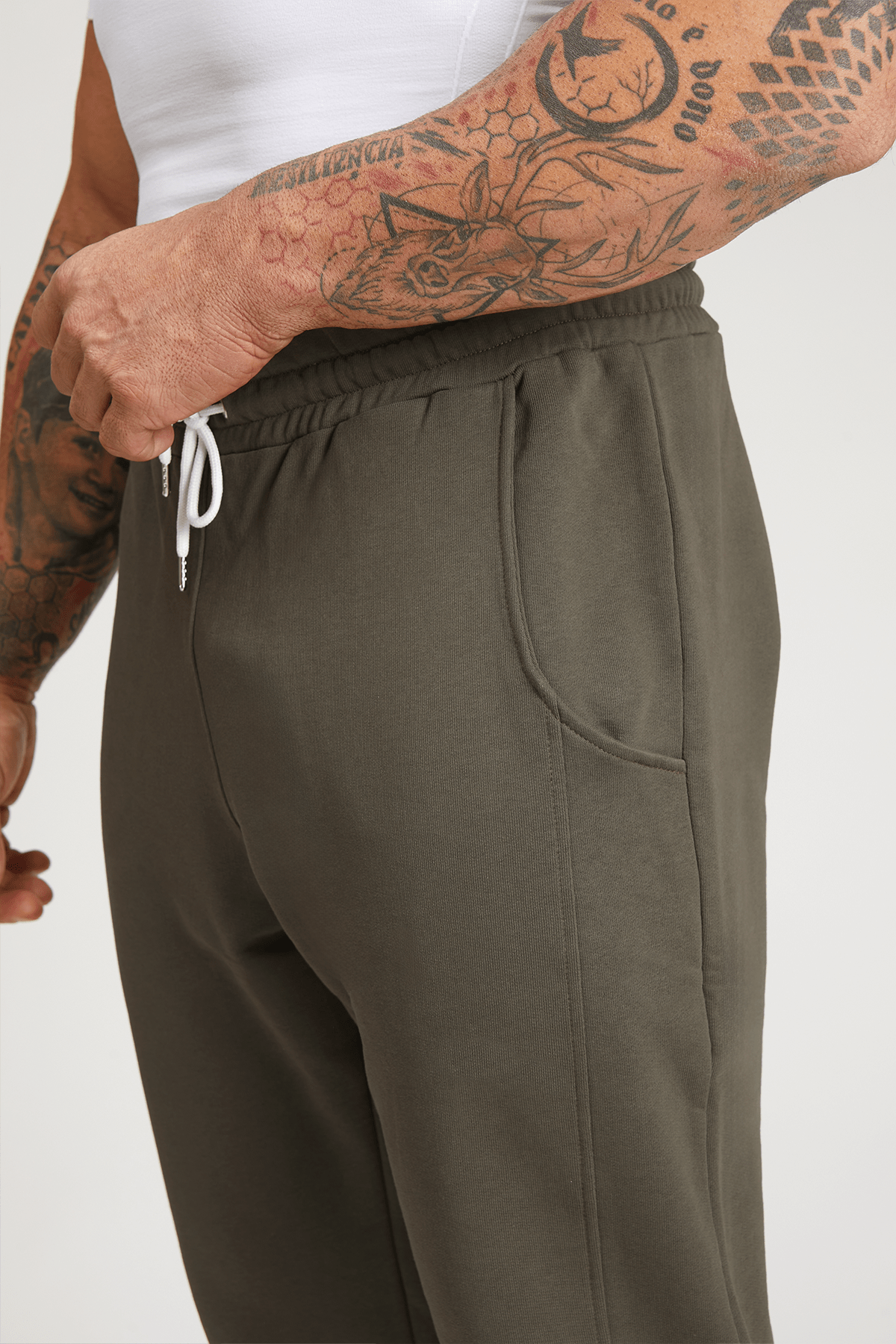 Pantaloni della tuta sportivi in cotone Jogger Ikonic FW 24/25 Verde Militare Uomo - FGM04 - Linea Ikonic Uomo - fgm04