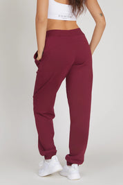 Pantaloni della tuta sportivi in cotone Jogger Slim Ikonic FW 24/25 Borgogna - FGM04 - Linea Ikonic - fgm04