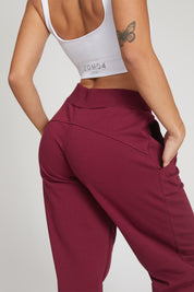 Pantaloni della tuta sportivi in cotone Jogger Slim Ikonic FW 24/25 Borgogna - FGM04 - Linea Ikonic - fgm04