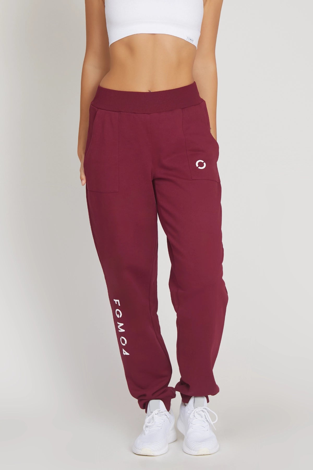 Pantaloni della tuta sportivi in cotone Jogger Slim Ikonic FW 24/25 Borgogna - FGM04 - Linea Ikonic - fgm04