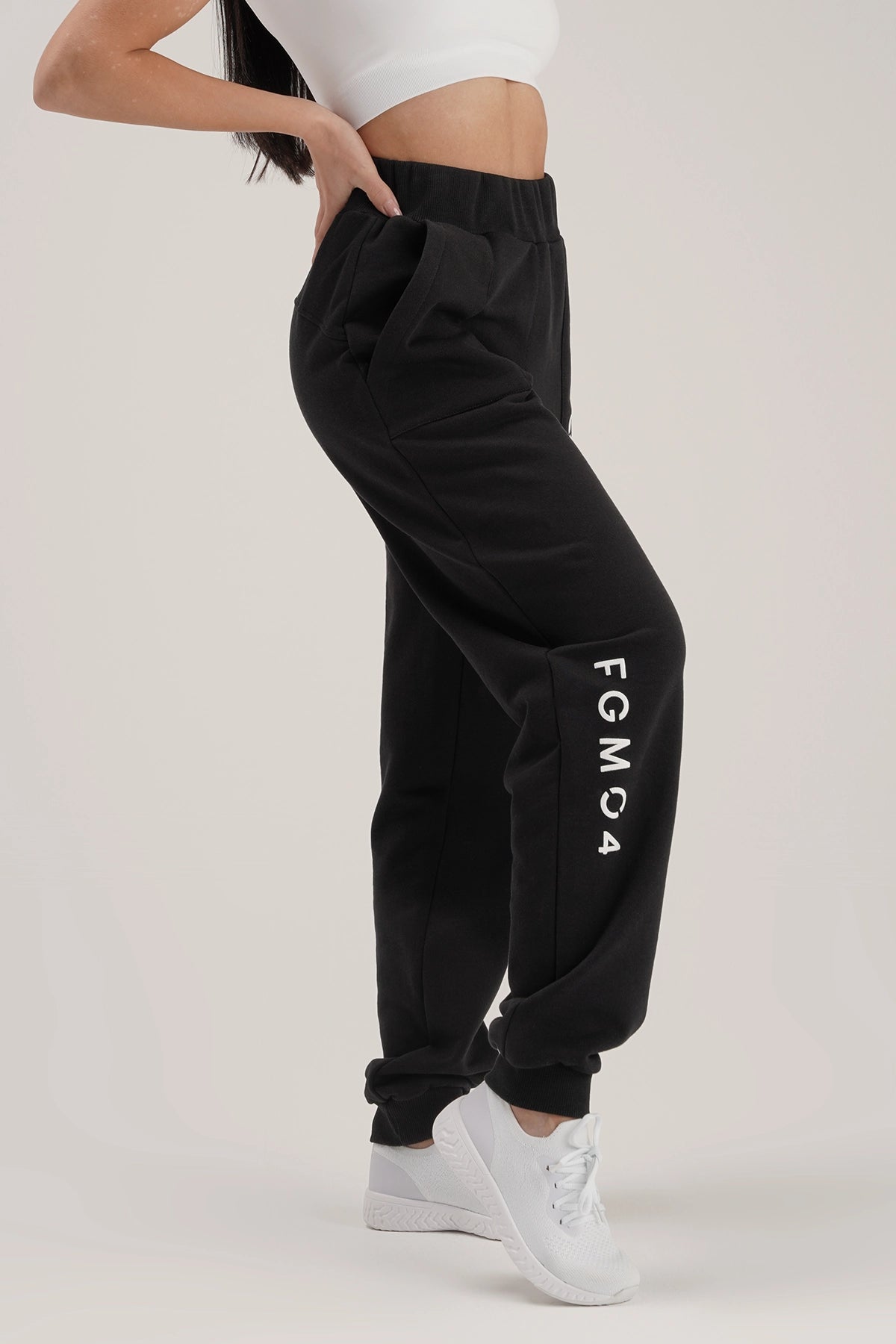 Pantaloni della tuta sportivi in cotone Jogger Slim Ikonic FW 24/25 Nero - FGM04 - Linea Ikonic - fgm04