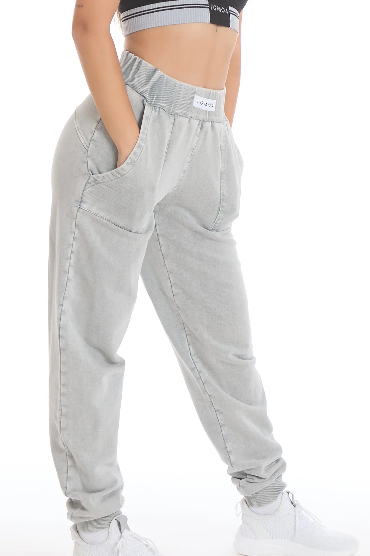 Pantalone Jogger Slim Donna Grigio Moonstone - FGM04 - Linea Ikonic - fgm04