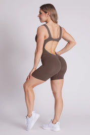 Tuta sportiva push-up con arricciatura con tecnologia FIR Jumpsuit Corta Clio Spalla Larga Potato - FGM04 - ABBIGLIAMENTO - fgm04