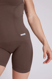 Tuta sportiva push-up con arricciatura con tecnologia FIR Jumpsuit Corta Clio Spalla Larga Potato - FGM04 - ABBIGLIAMENTO - fgm04