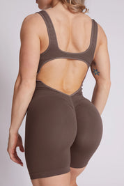 Tuta sportiva push-up con arricciatura con tecnologia FIR Jumpsuit Corta Clio Spalla Larga Potato - FGM04 - ABBIGLIAMENTO - fgm04