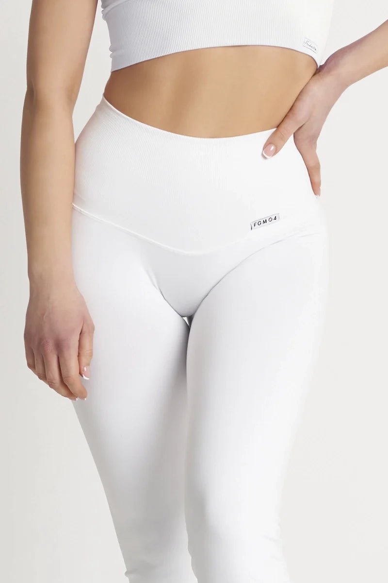 Leggings sportivi con tecnologia FIR push up con arricciatura 
All - Up Bianco - FGM04 - LEGGINGS ANTICELLULITE - fgm04