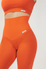 Leggings sportivi con tecnologia FIR push up con arricciatura Gym Fashion Arancione - FGM04 - OFFERTE SPECIALI - fgm04