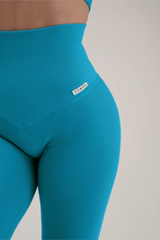 Leggings Gym Fashion Azzurro Hawaiian - FGM04 - LEGGINGS ANTICELLULITE - fgm04
