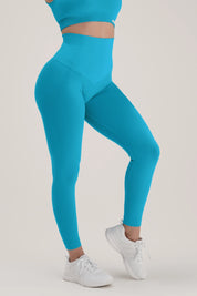 Leggings Gym Fashion Azzurro Hawaiian - FGM04 - LEGGINGS ANTICELLULITE - fgm04