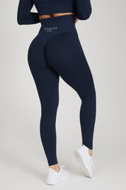 Leggings sportivi con tecnologia FIR push up con arricciatura Gym Fashion Blu notte - FGM04 - LEGGINGS ANTICELLULITE - fgm04