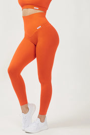 Leggings sportivi con tecnologia FIR push up con arricciatura Gym Fashion Arancione - FGM04 - OFFERTE SPECIALI - fgm04