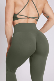 Leggings Push Up CryoFir Verde Militare - FGM04 - LEGGINGS ANTICELLULITE - fgm04