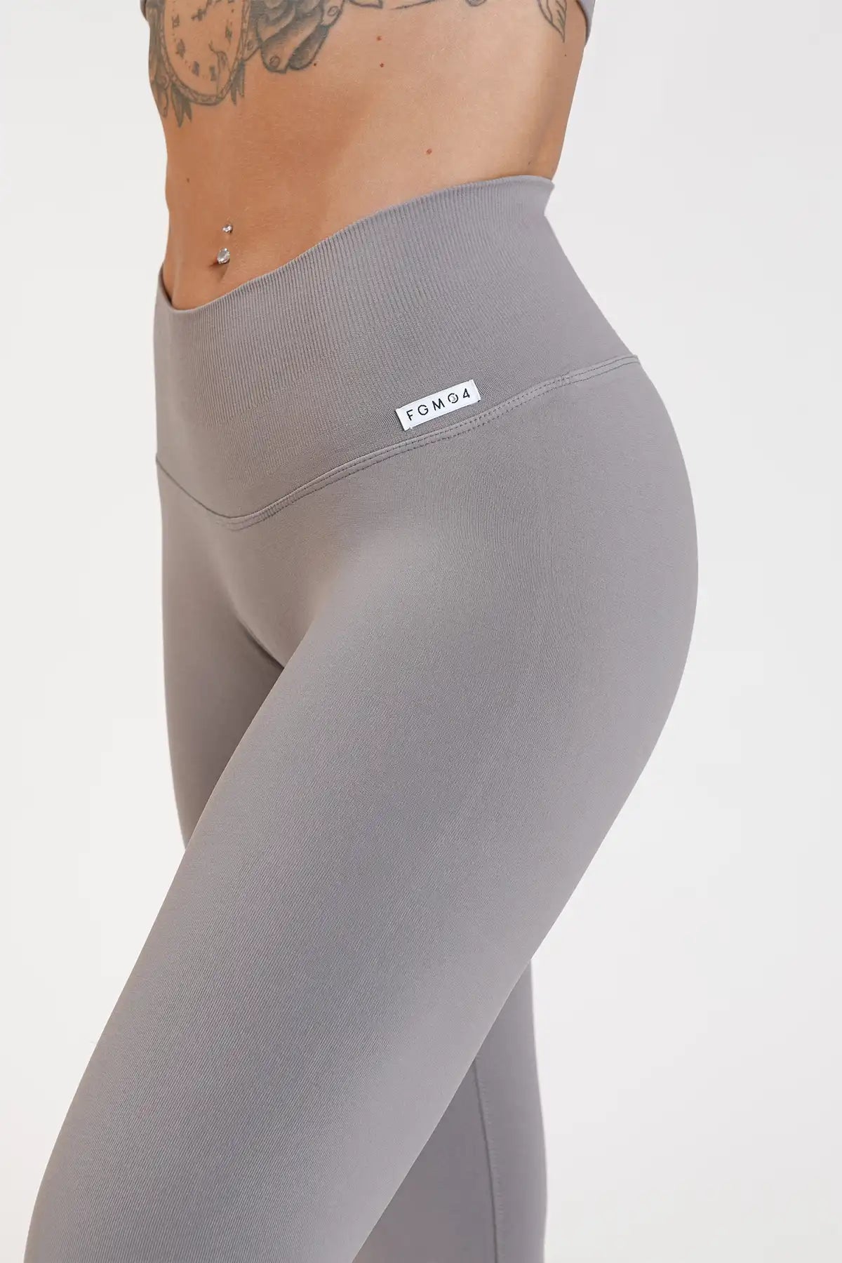 Leggings sportivi con tecnologia FIR push up con arricciatura CryoFir Grigio Satellite - FGM04 - LEGGINGS ANTICELLULITE - fgm04