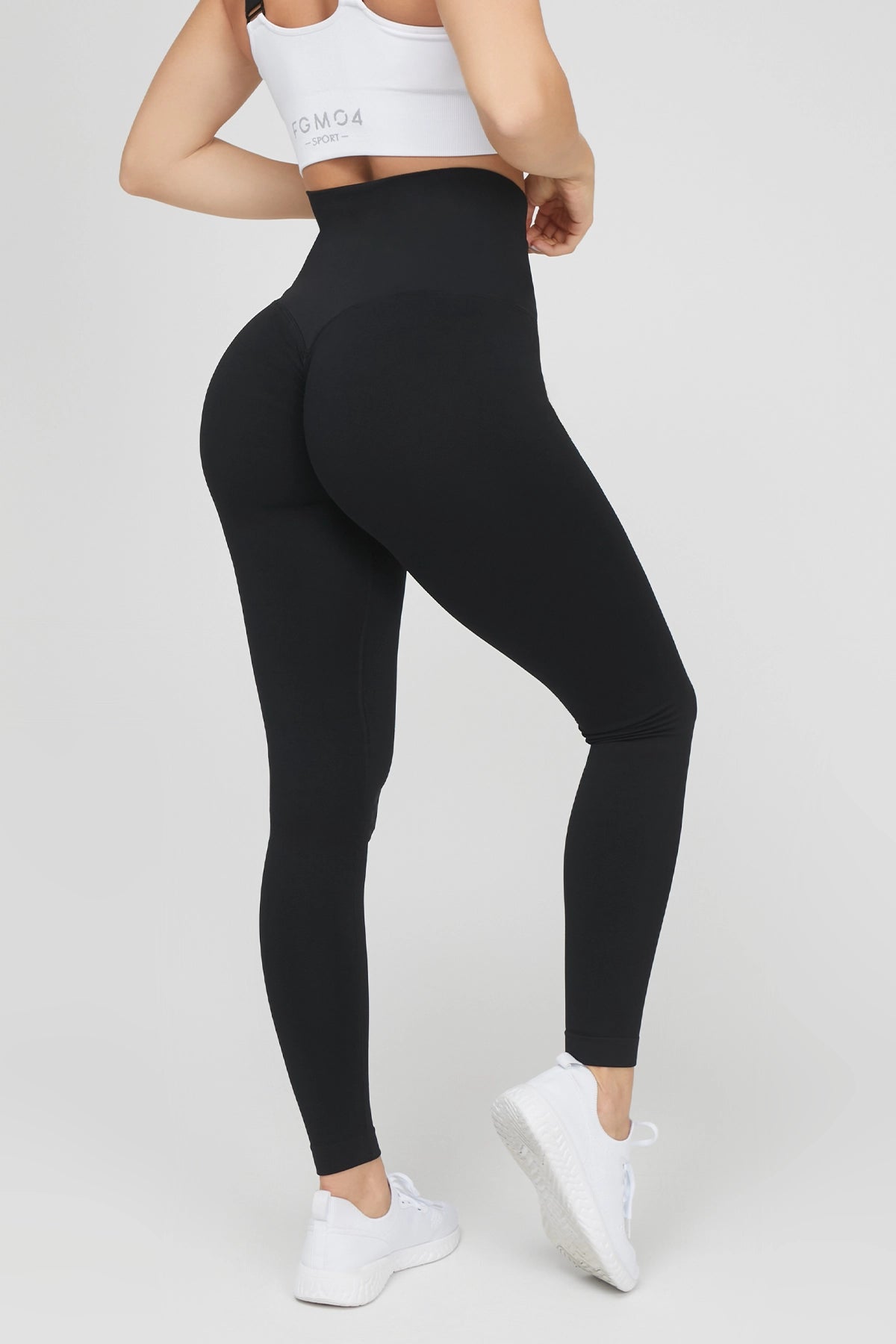Leggings sportivi con tecnologia FIR push up con arricciatura termici HotFir Push Up Nero - FGM04 - LEGGINGS ANTICELLULITE - fgm04