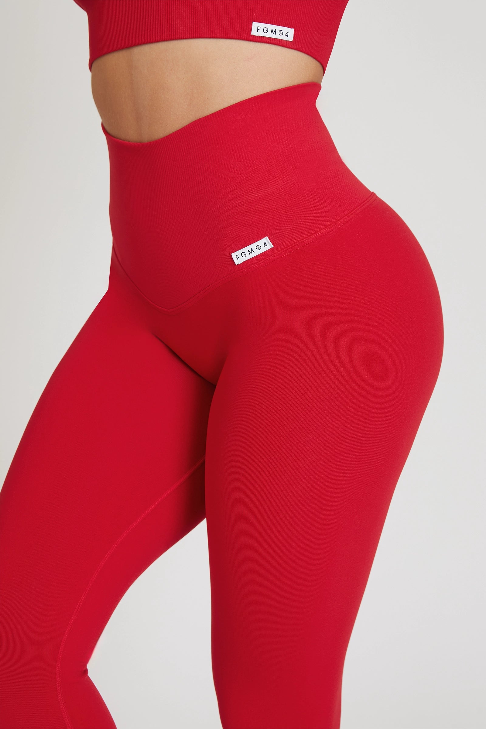 Leggings sportivi con tecnologia FIR push up con arricciatura All - Up Rosso Lampone - FGM04 - LEGGINGS ANTICELLULITE - fgm04