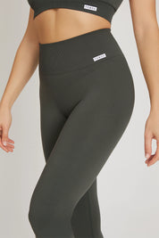 Leggings sportivi con tecnologia FIR soft push up senza arricciatura Confidence Coal Green - FGM04 - LEGGINGS ANTICELLULITE - fgm04