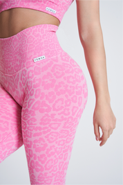Leggings sportivi con tecnologia FIR push up con arricciatura animalier Wild Essence BambùFIR Rosa - fgm04 - LEGGINGS ANTICELLULITE - fgm04