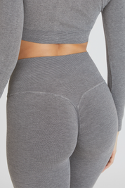 Leggings sportivi con tecnologia FIR push up con arricciatura Essence BambùFIR Stone Scuro - FGM04 - LEGGINGS ANTICELLULITE - fgm04